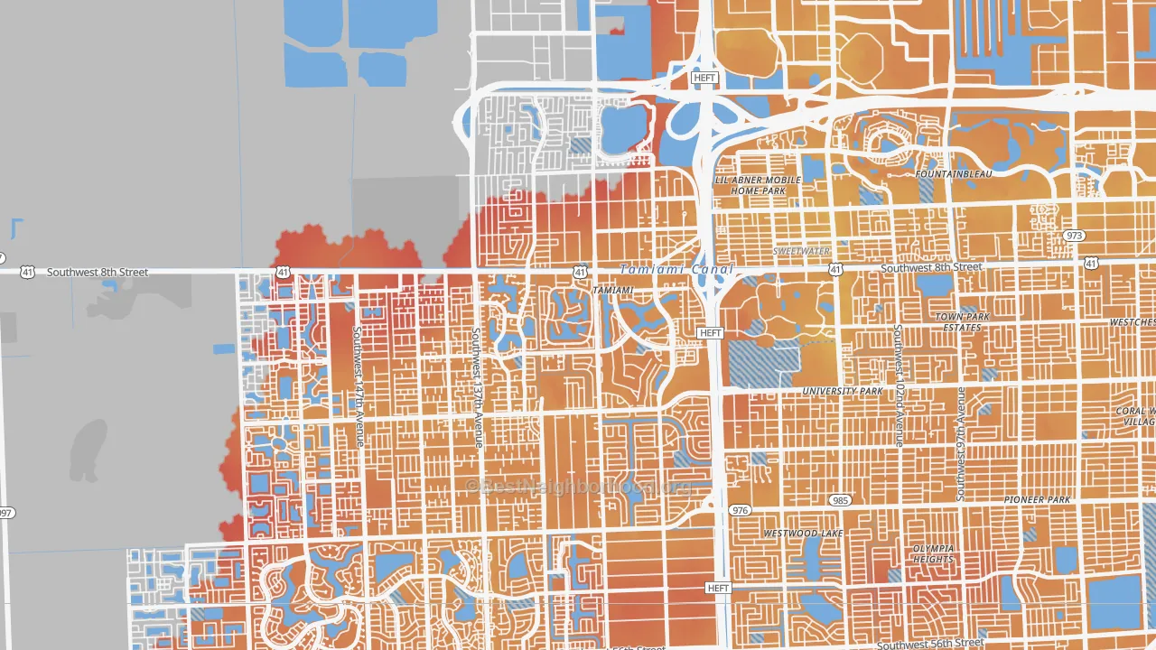 Transit Grade map of Tamiami, FL