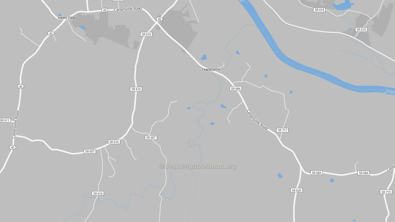 Transit Grade map of Tamworth, VA