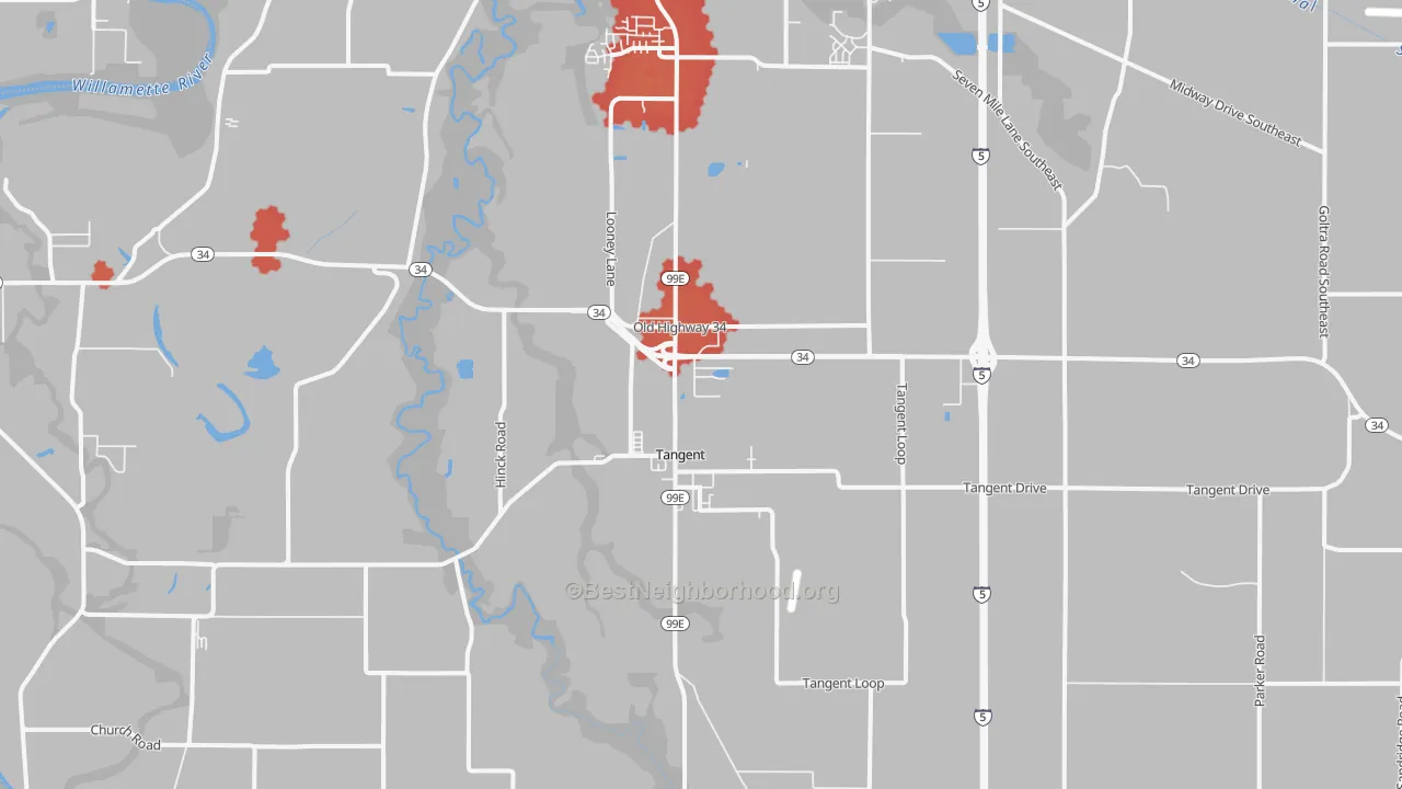 Transit Grade map of Tangent, OR