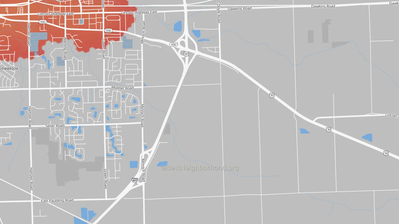Transit Grade map of Tanglewood, IN