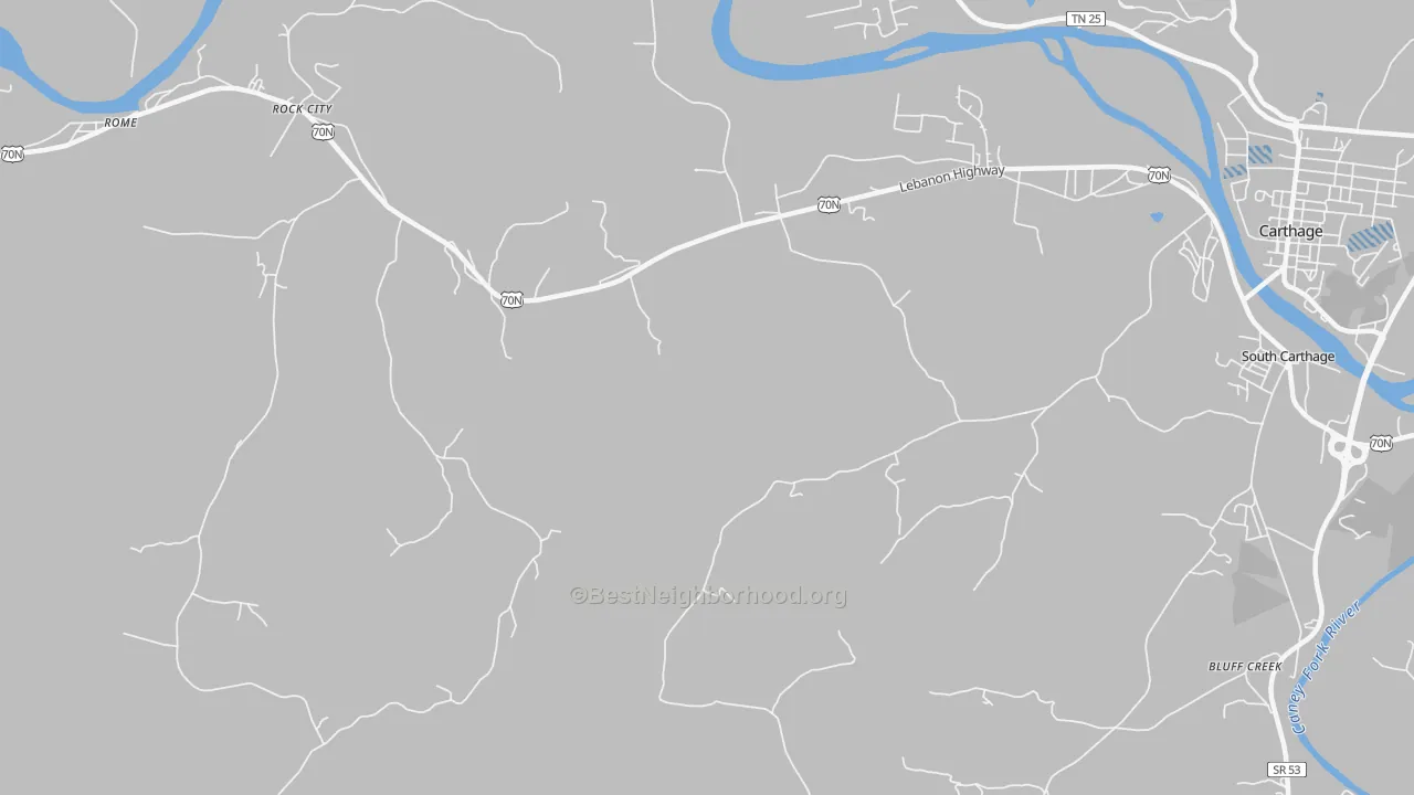 Transit Grade map of Tanglewood, TN
