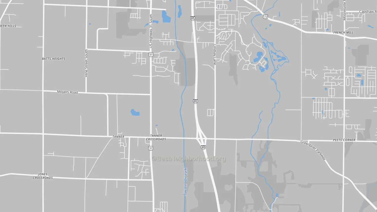 Transit Grade map of Tanner Crossroads, AL
