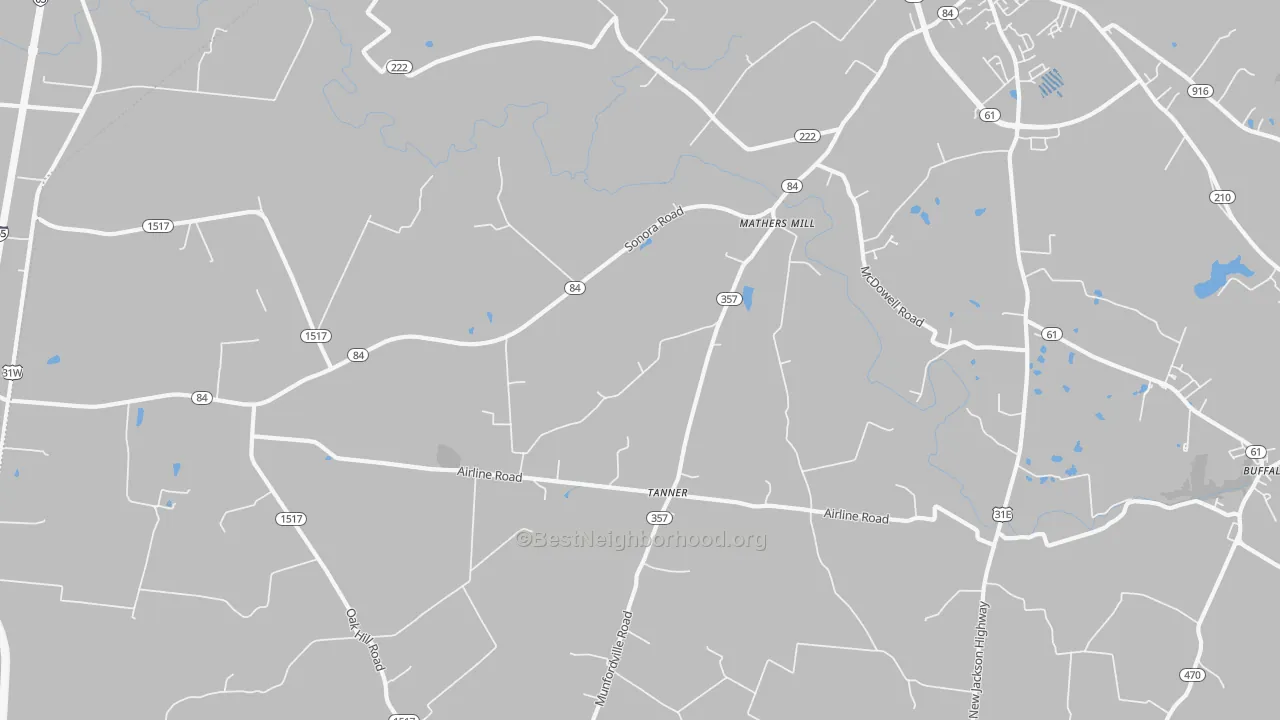Transit Grade map of Tanner, KY