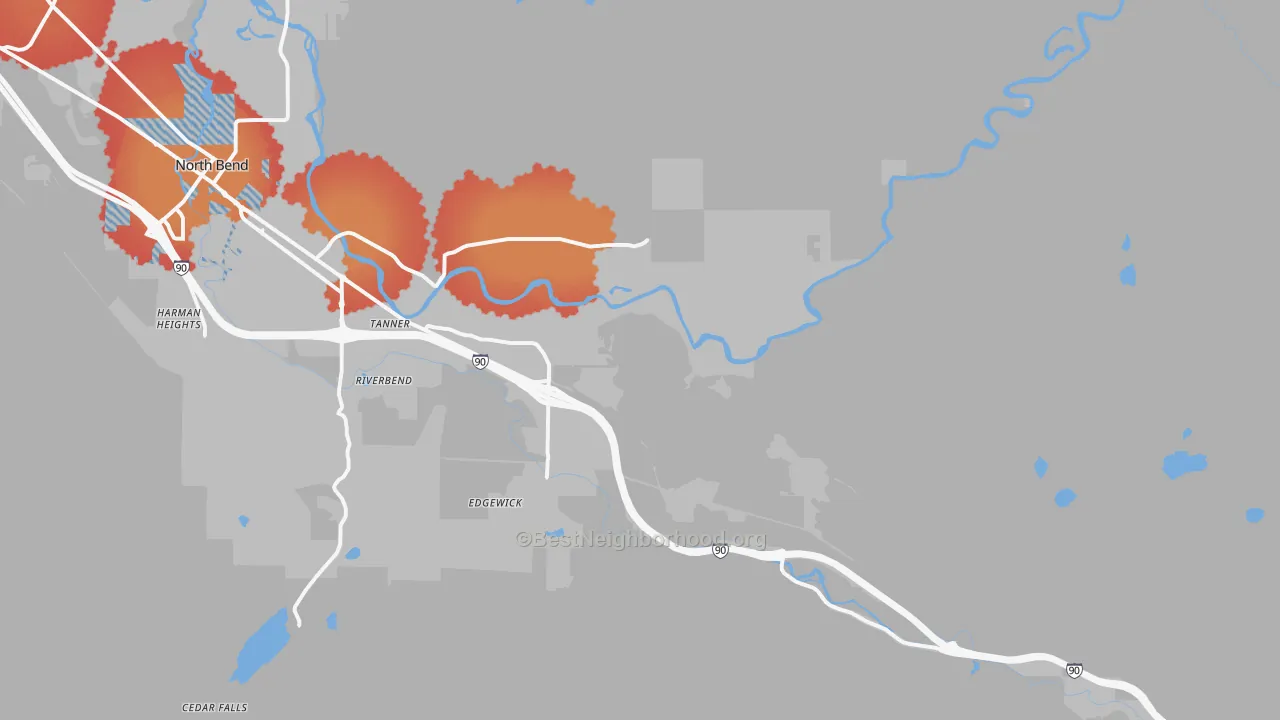 Transit Grade map of Tanner, WA