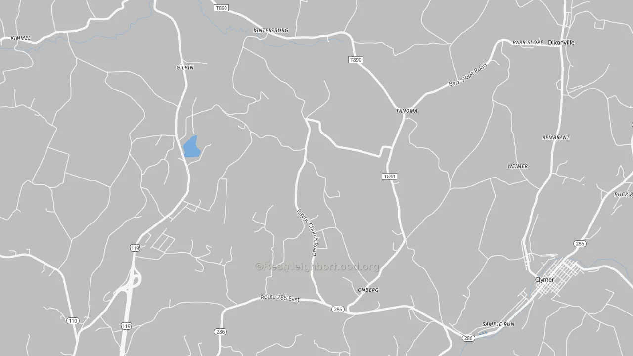 Transit Grade map of Tanoma, PA