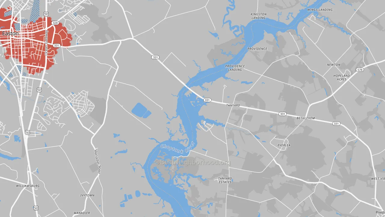 Transit Grade map of Tanyard, MD