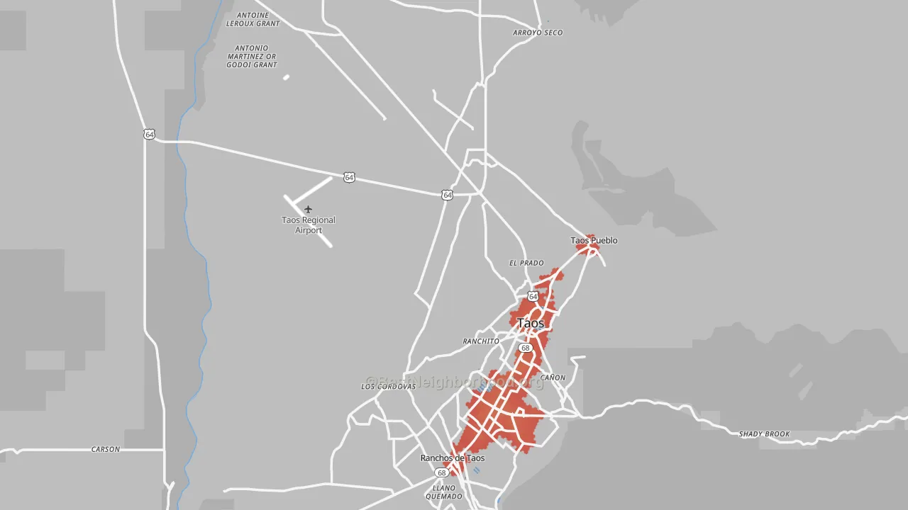 Transit Grade map of Taos County, NM