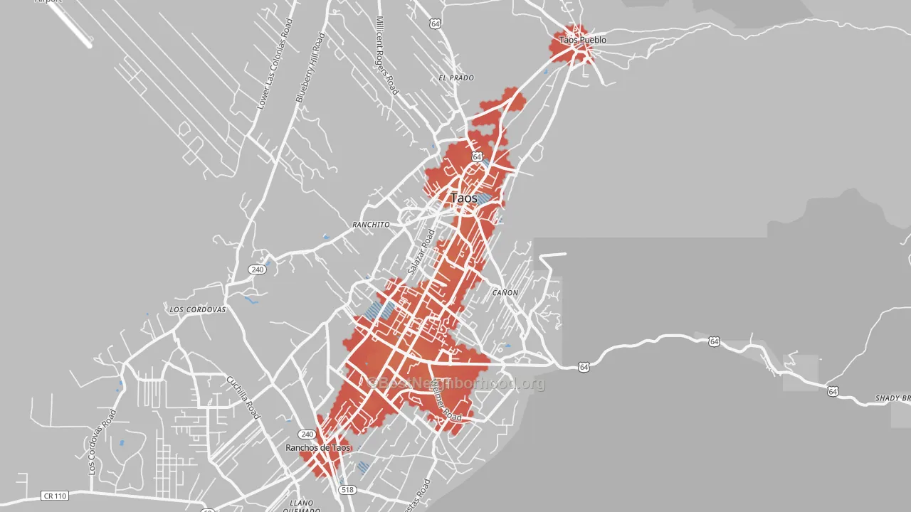 Transit Grade map of Taos, NM