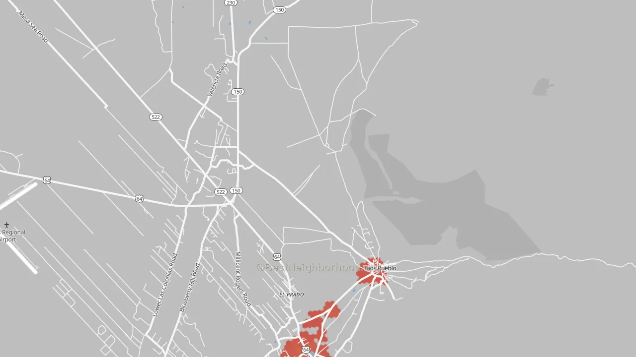 Transit Grade map of Taos Pueblo, NM