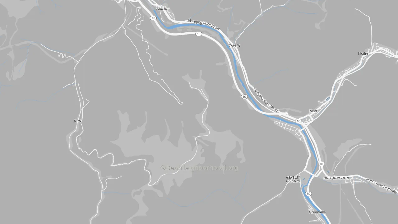 Transit Grade map of Taplin, WV