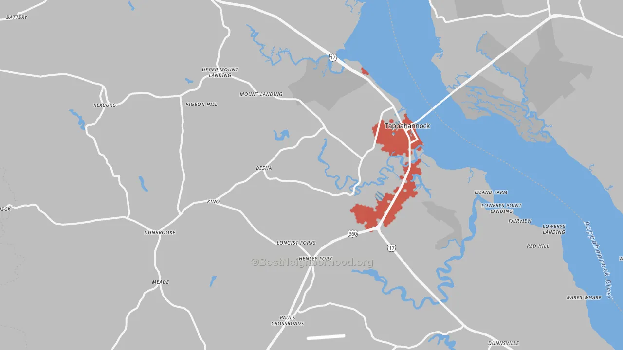 Transit Grade map of Tappahannock, VA