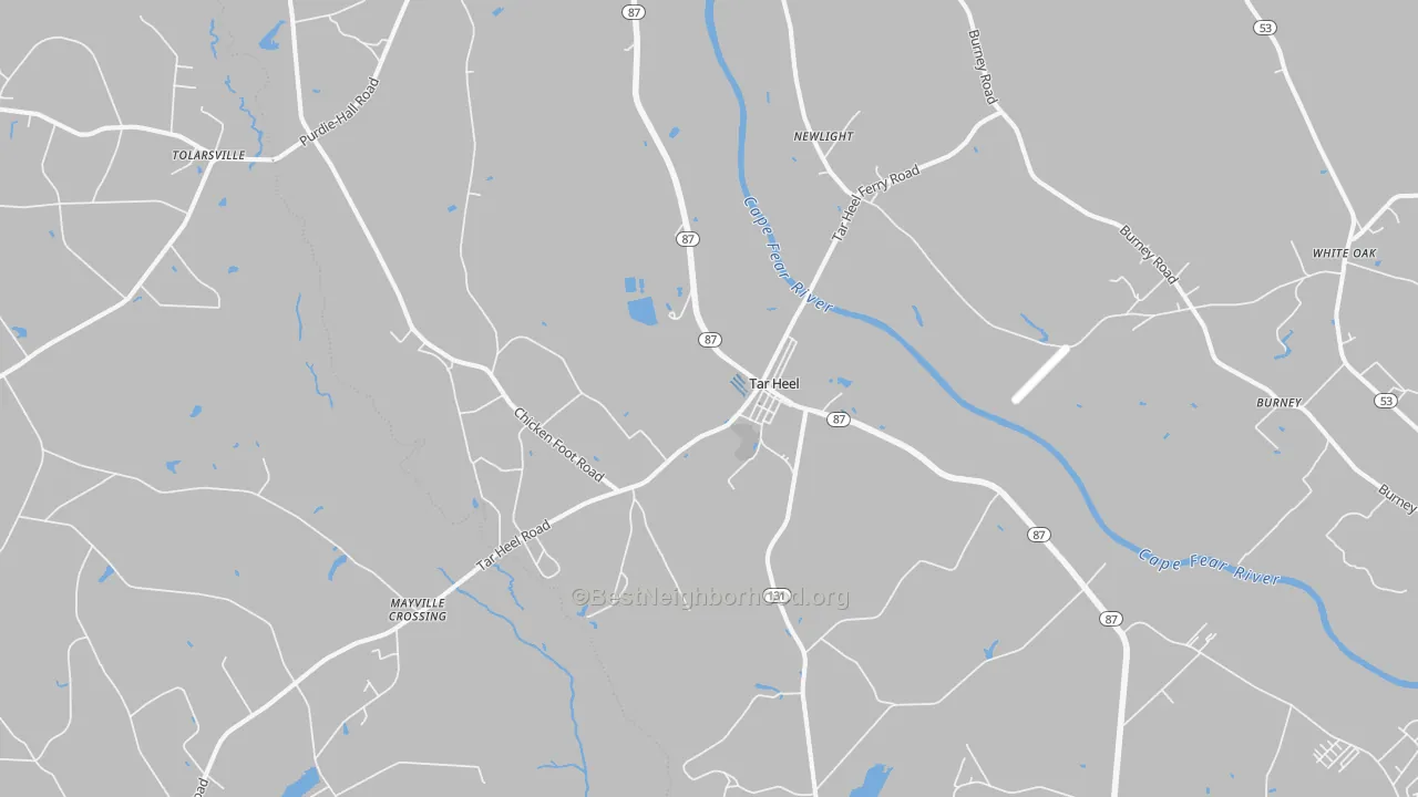 Transit Grade map of Tar Heel, NC