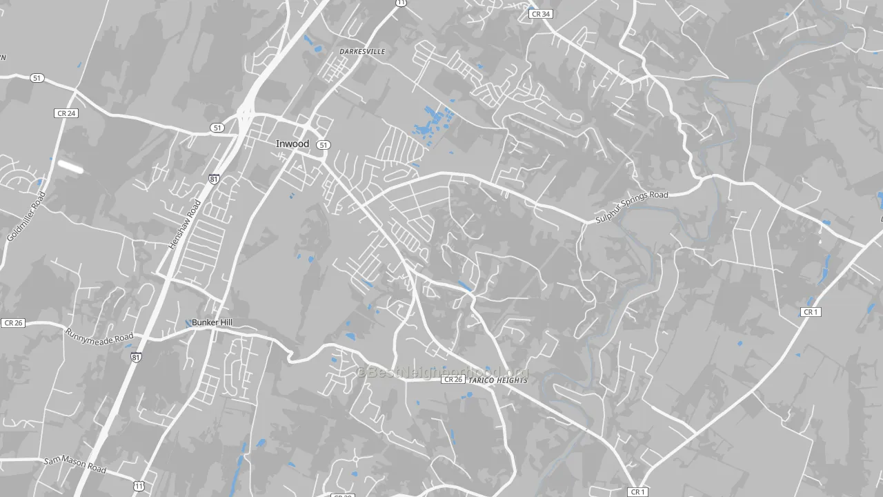 Transit Grade map of Tarico Heights, Inwood, WV