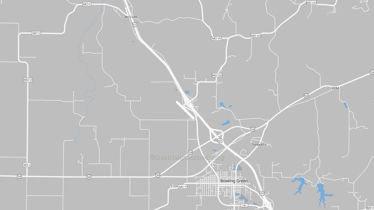 Transit Grade map of Tarrants, MO