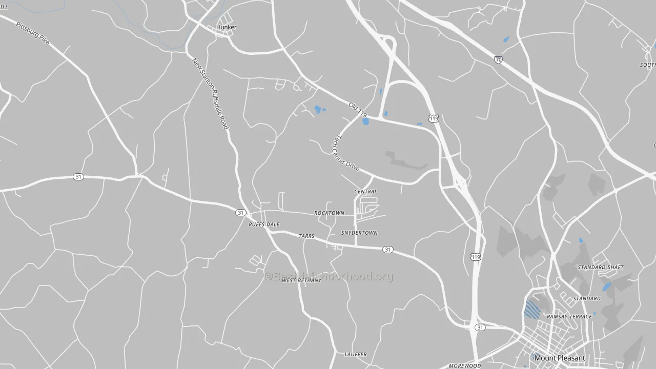 Transit Grade map of Tarrs, PA