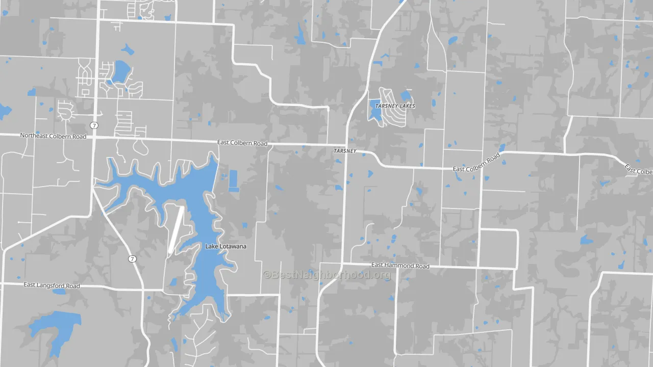 Transit Grade map of Tarsney Lakes, MO