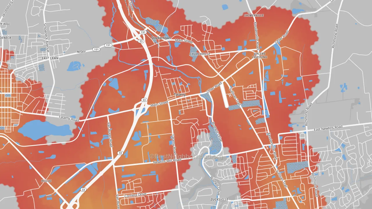 Transit Grade map of Tatamy, PA