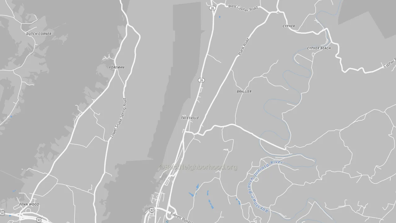 Transit Grade map of Tatesville, PA