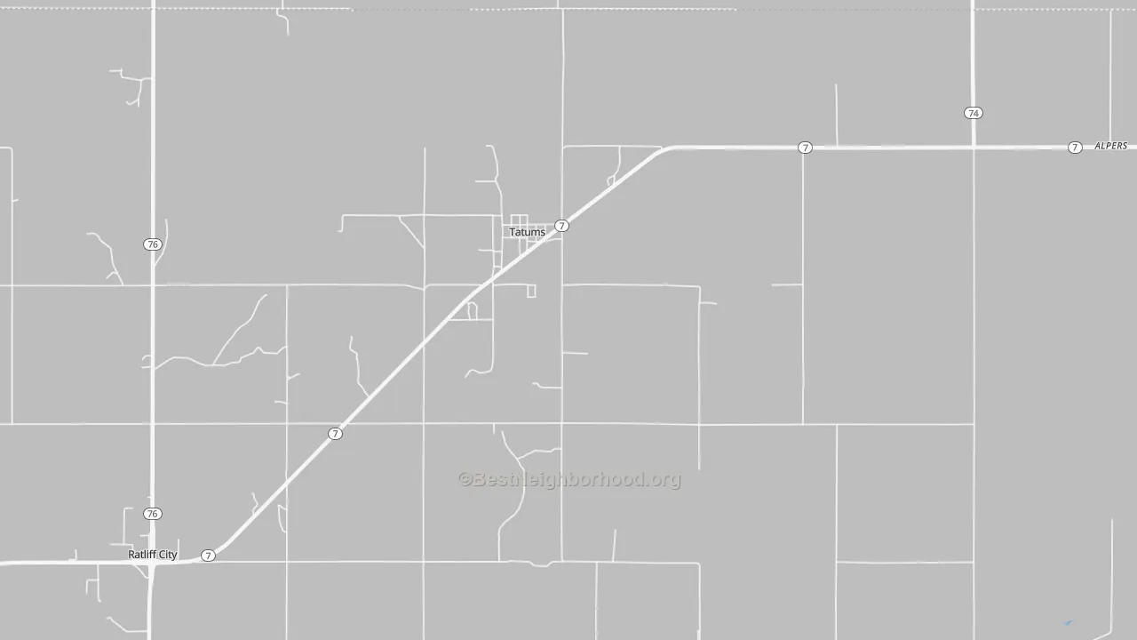 Transit Grade map of Tatums, OK