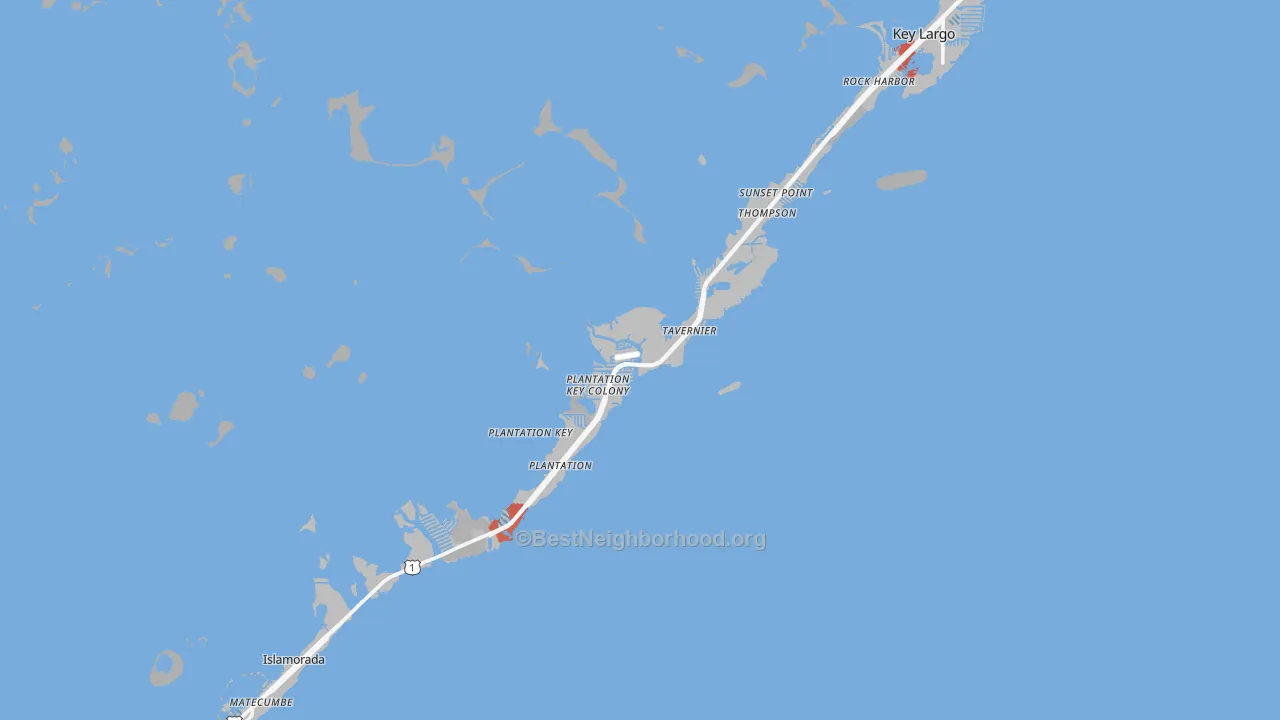 Transit Grade map of Tavernier, FL