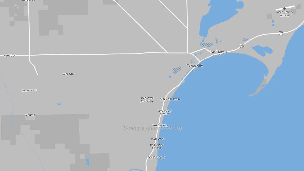 Transit Grade map of Tawas City, MI