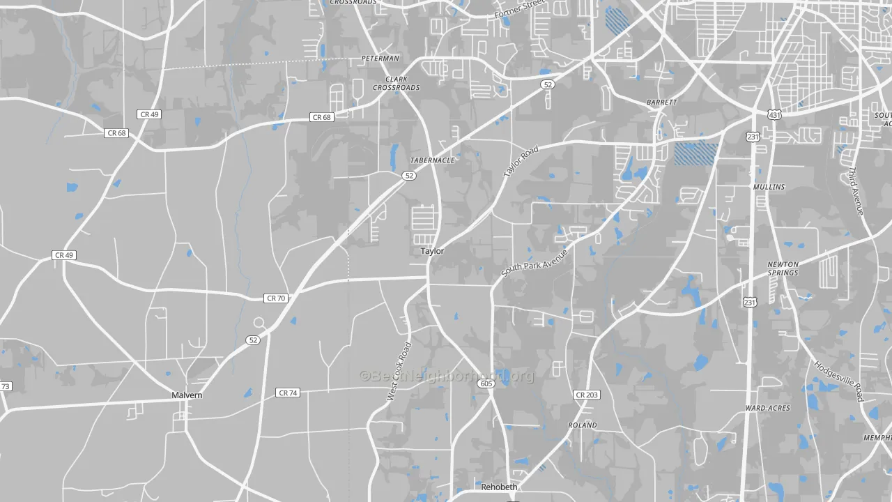 Transit Grade map of Taylor, AL
