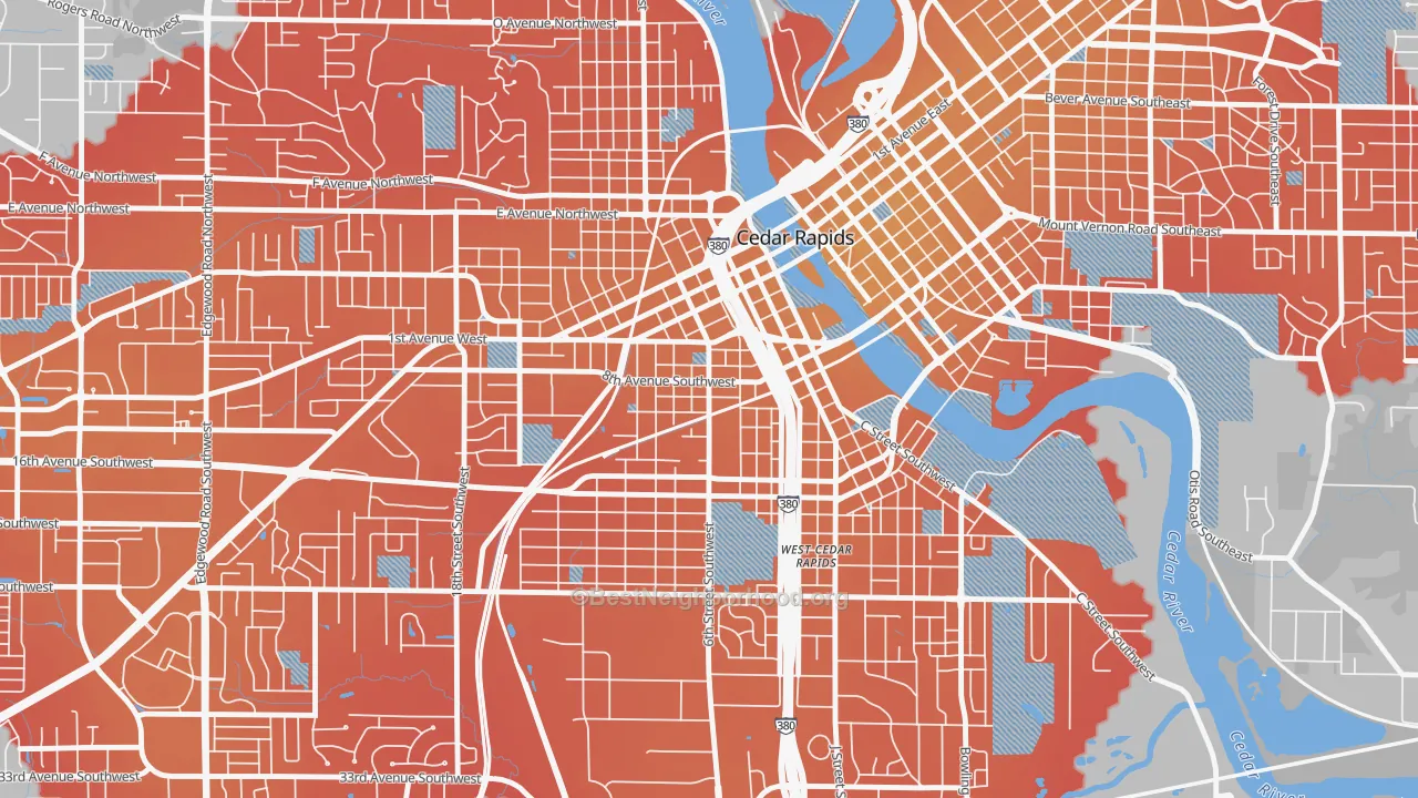 Transit Grade map of Taylor, Cedar Rapids, IA