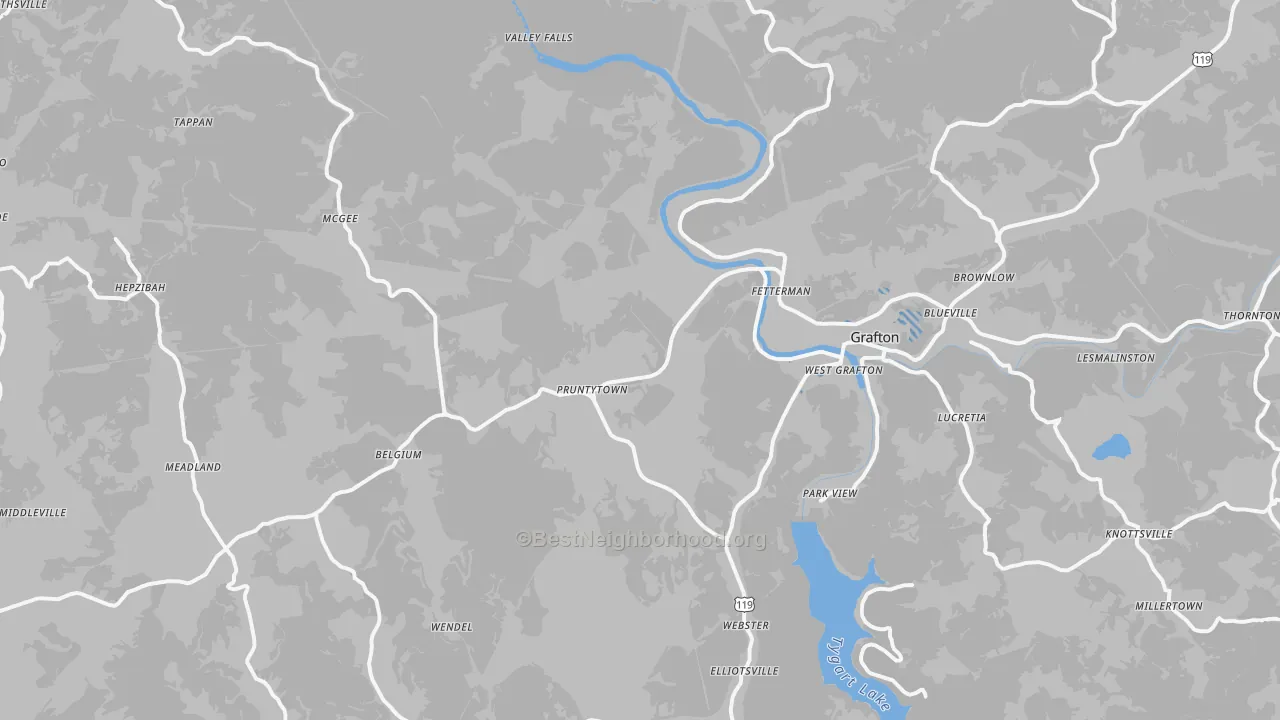 Transit Grade map of Taylor County, WV