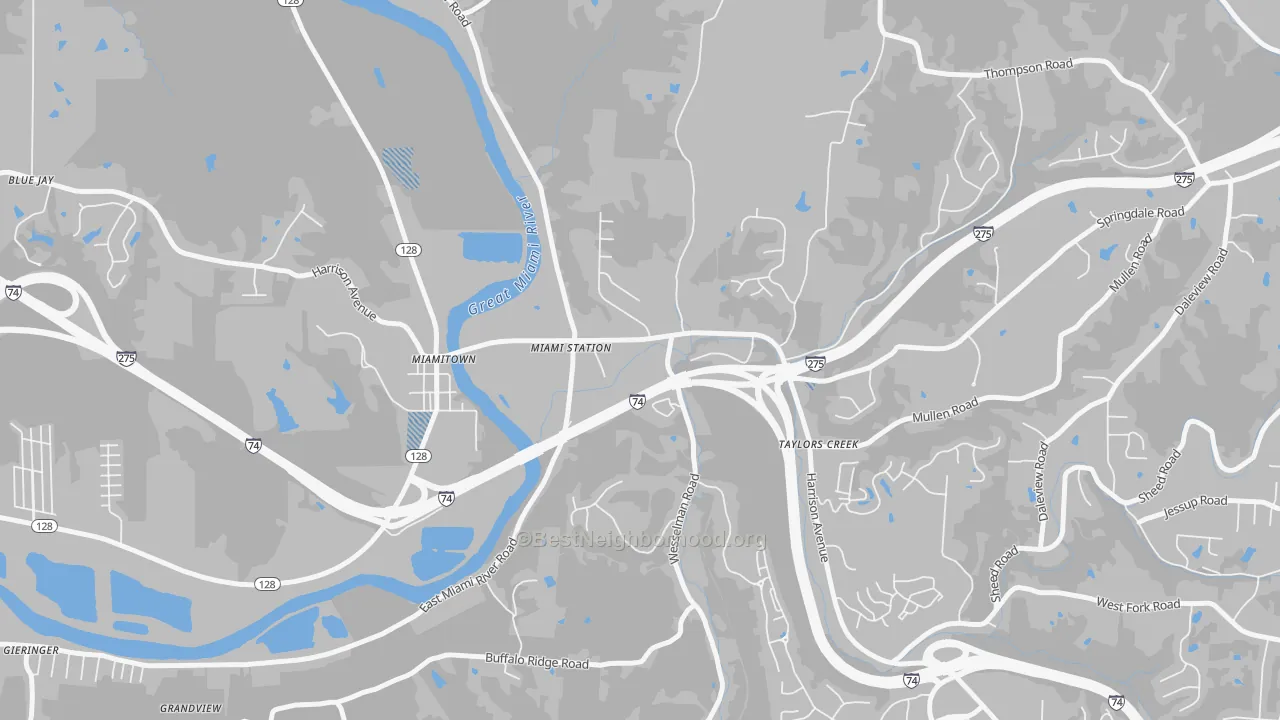 Transit Grade map of Taylor Creek, OH