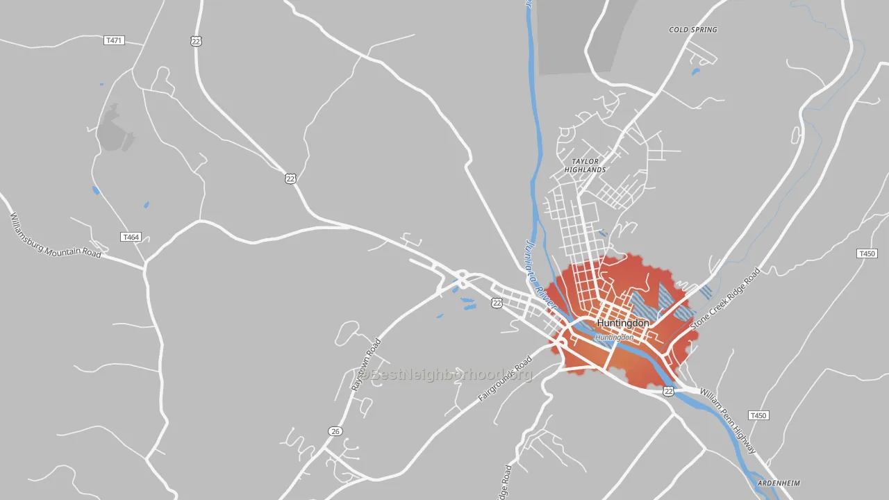 Transit Grade map of Taylor Highlands, PA