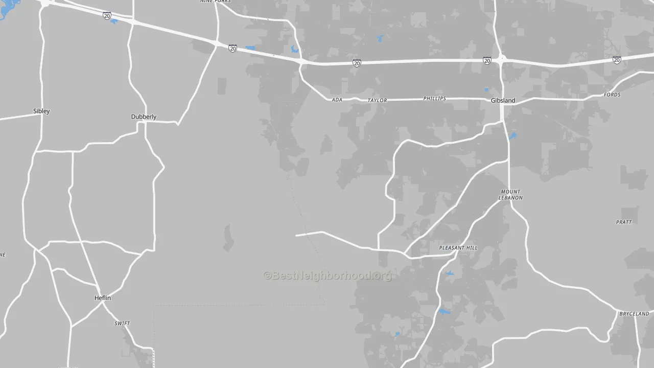 Transit Grade map of Taylor, LA