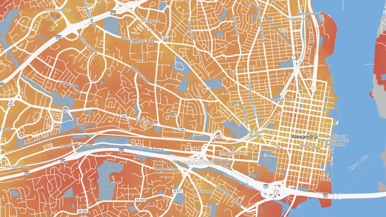 Transit Grade map of Taylor Run, Alexandria, VA