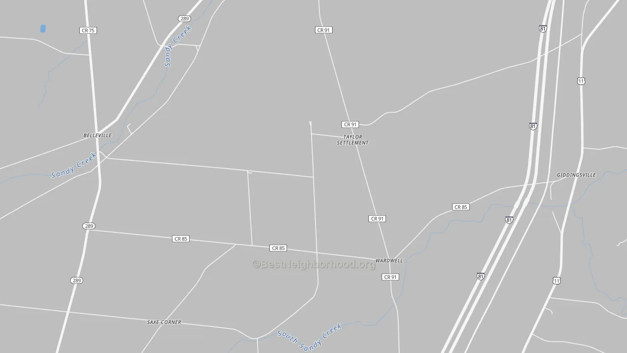 Transit Grade map of Taylor Settlement, NY