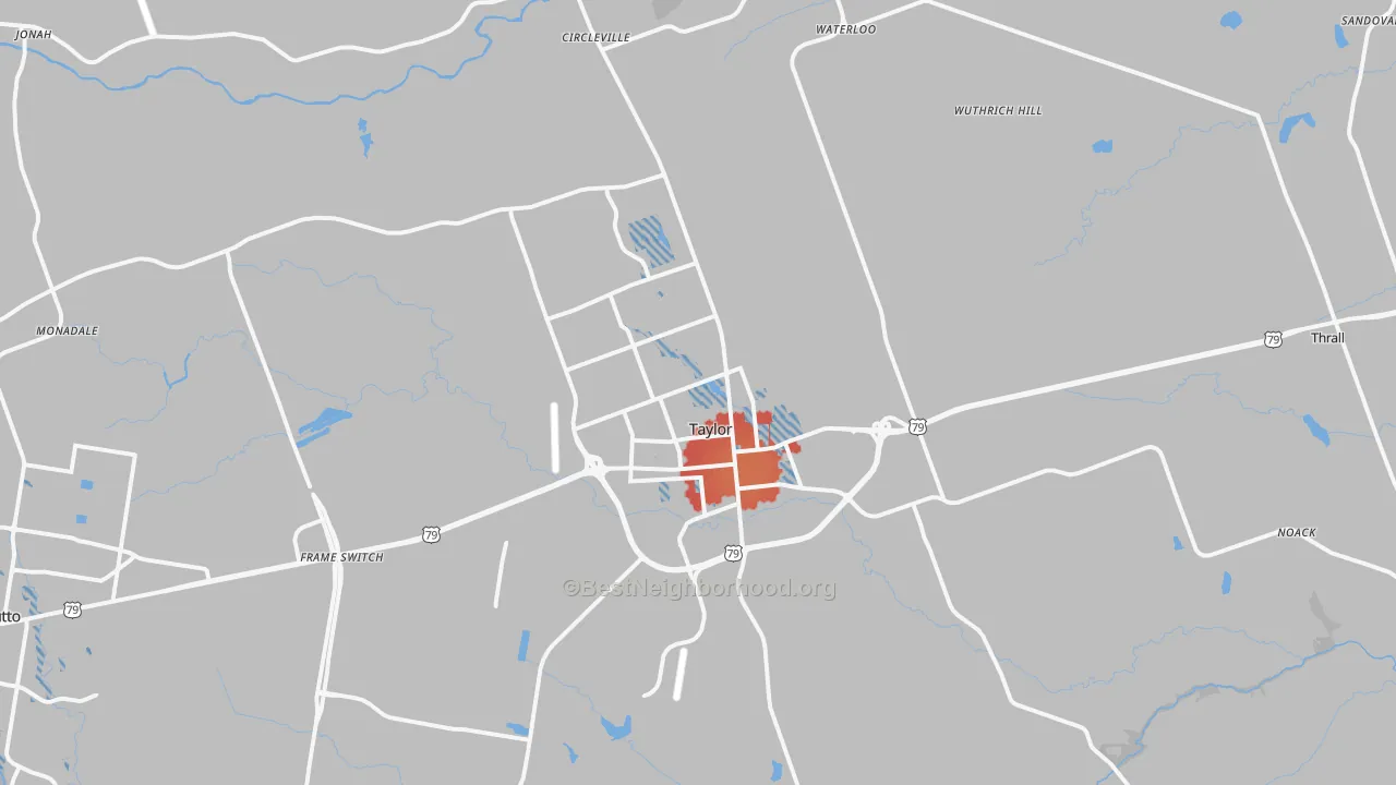 Transit Grade map of Taylor, TX
