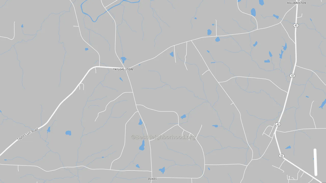 Transit Grade map of Taylors Store, NC