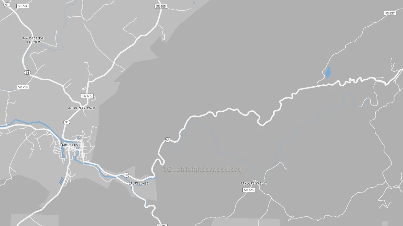 Transit Grade map of Taylors Valley, VA