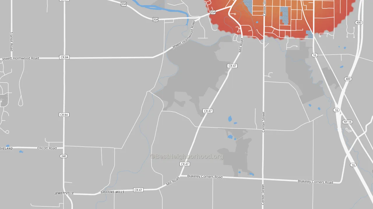 Transit Grade map of Taylorshire, NY