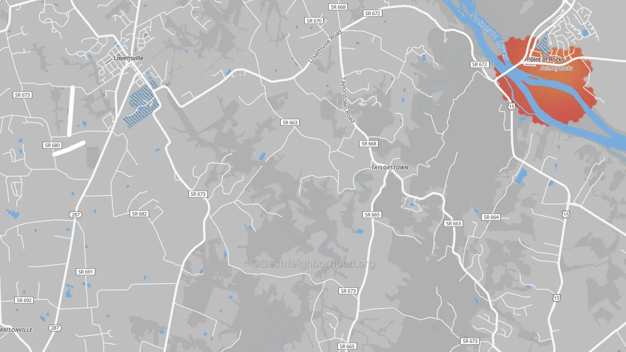 Transit Grade map of Taylorstown, VA