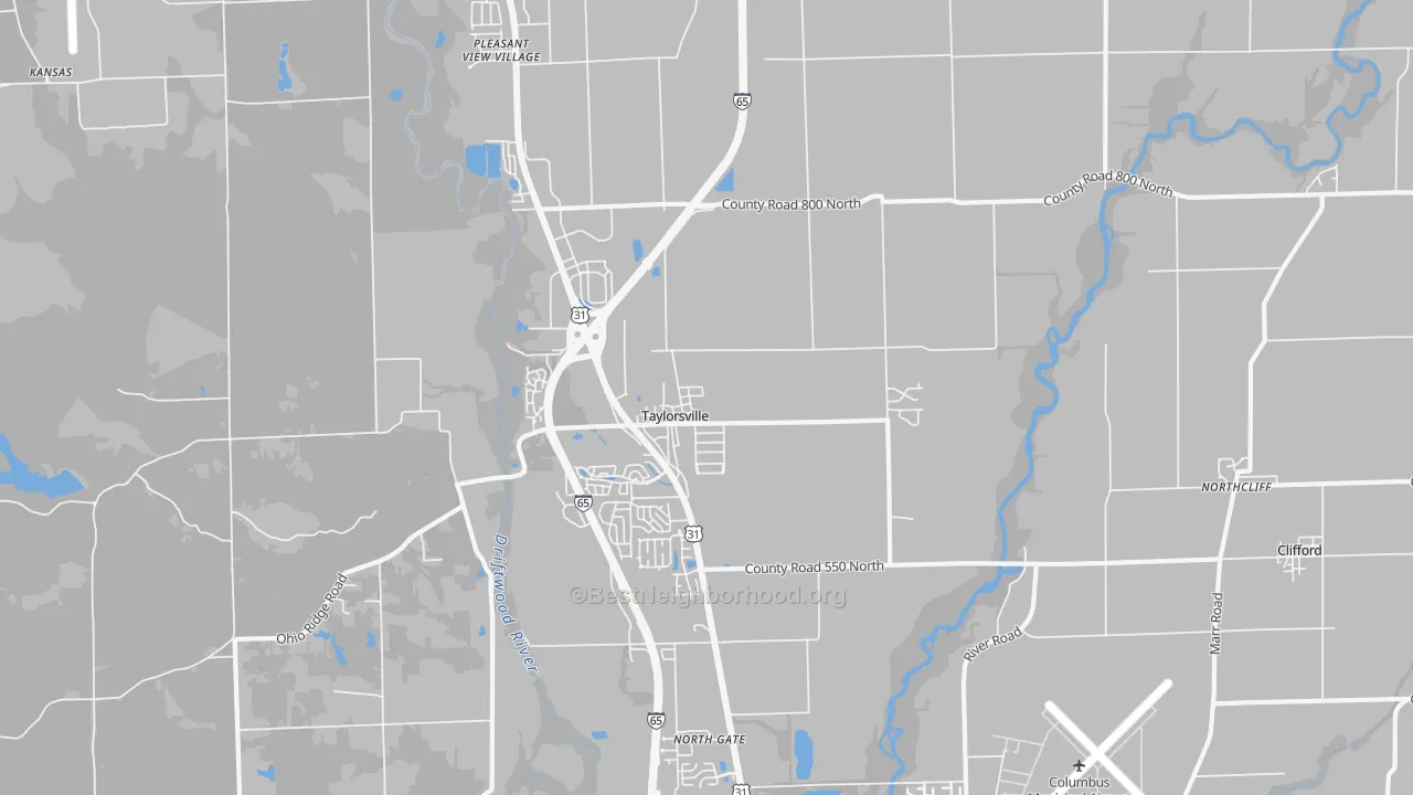 Transit Grade map of Taylorsville, IN