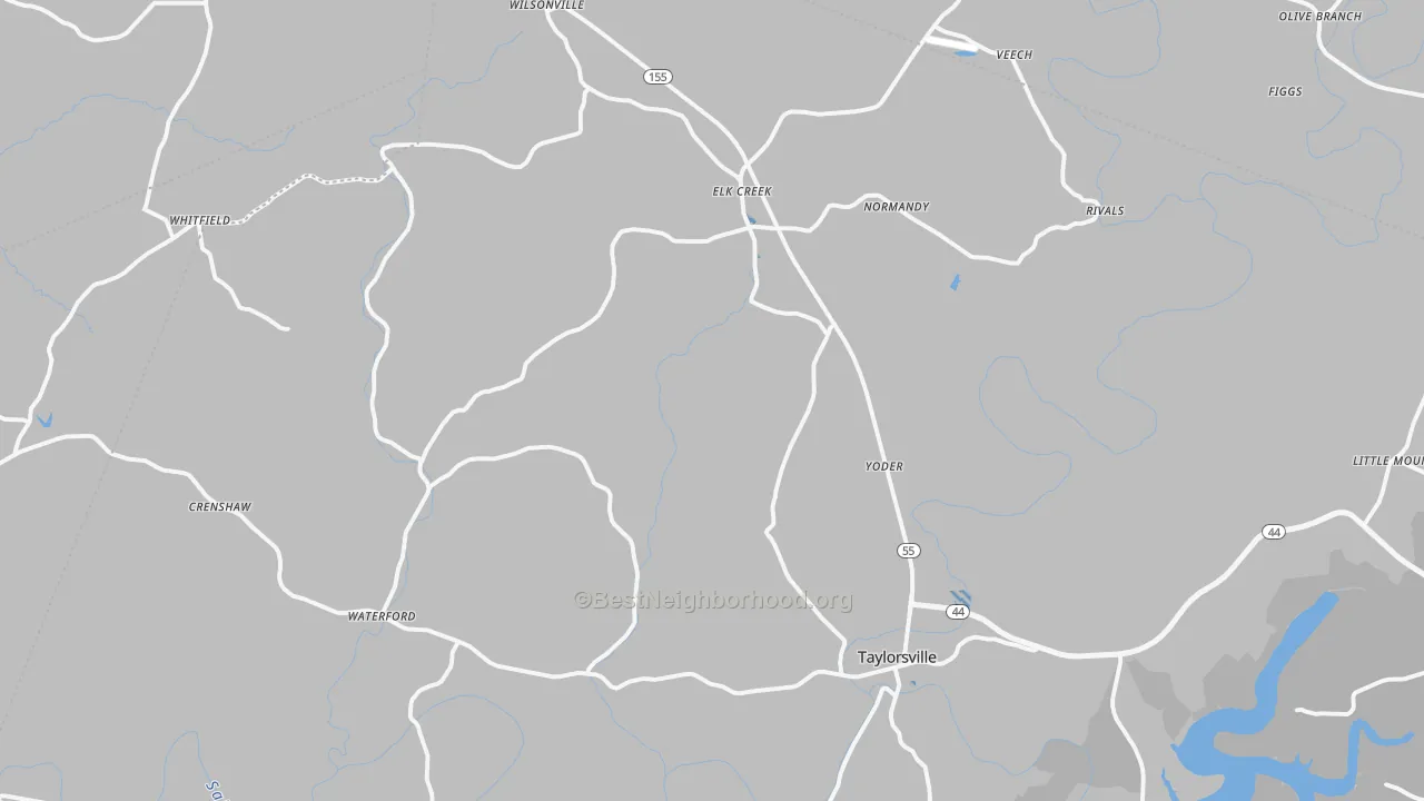 Transit Grade map of Taylorsville, KY