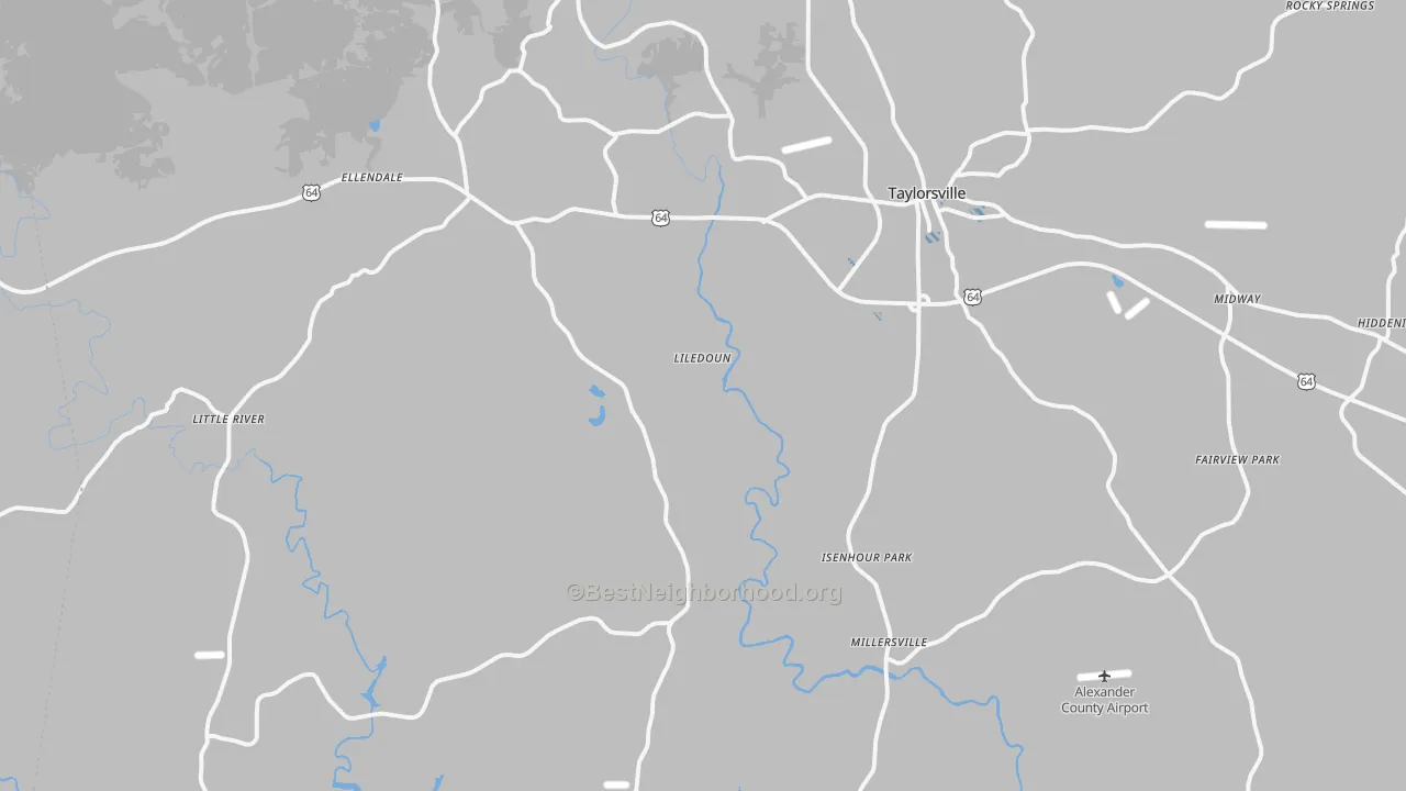 Transit Grade map of Taylorsville, NC