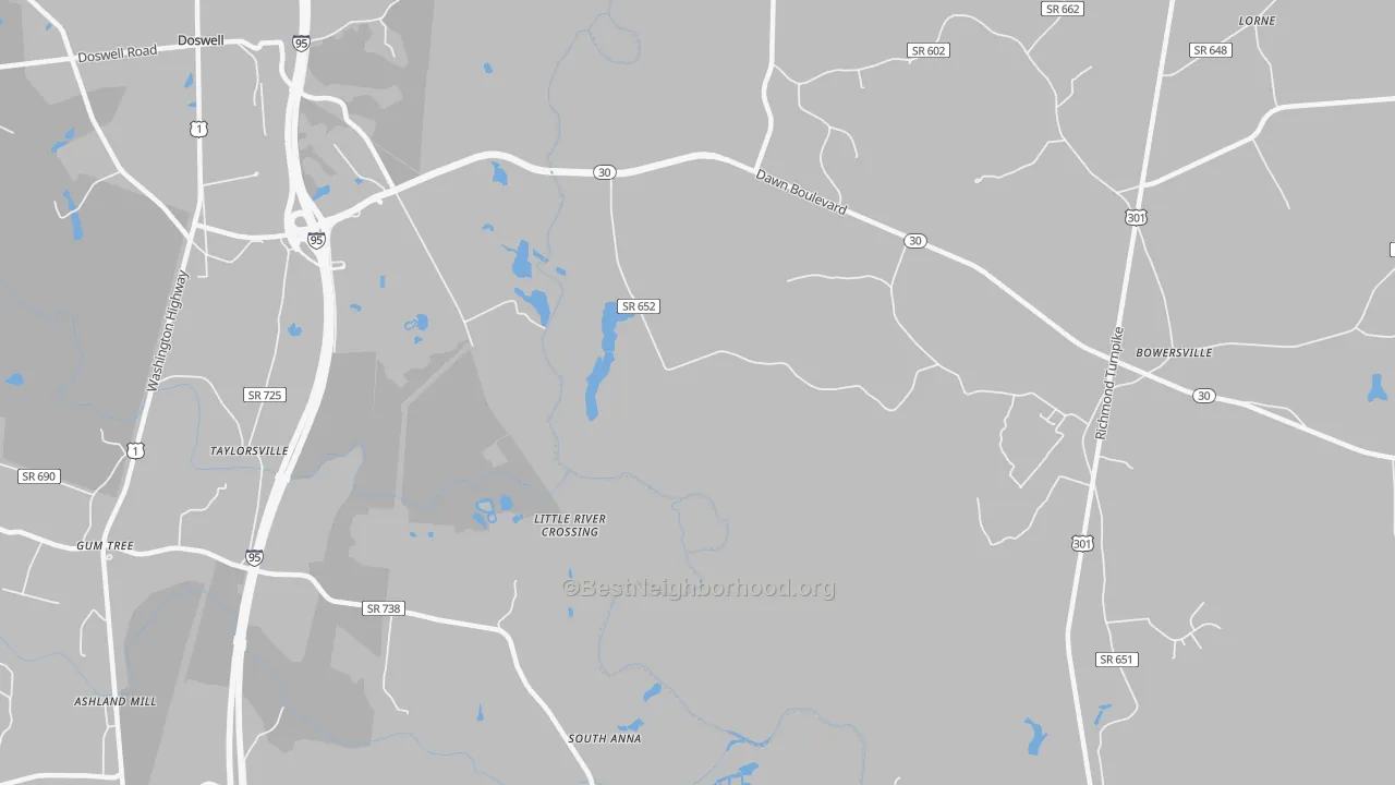 Transit Grade map of Taylorsville, VA