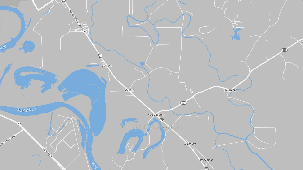 Transit Grade map of Taylortown, LA