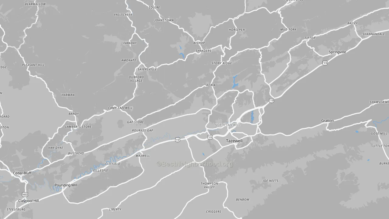 Transit Grade map of Tazewell County, VA
