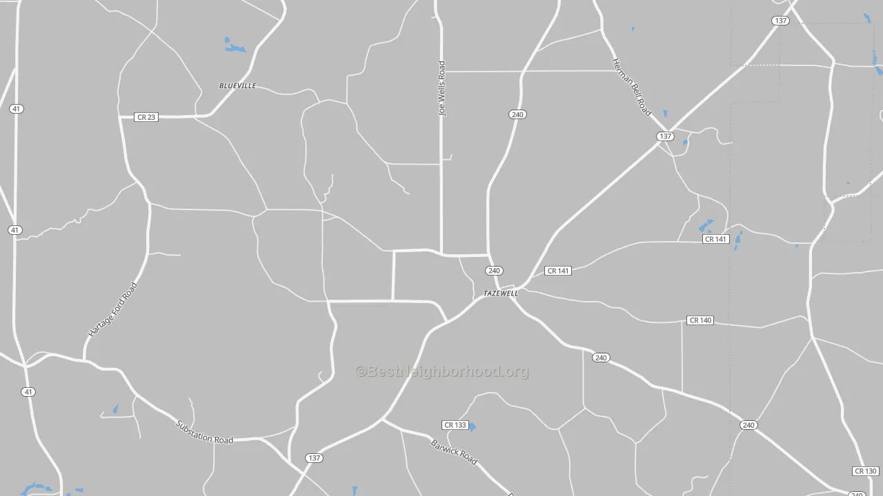 Transit Grade map of Tazewell, GA