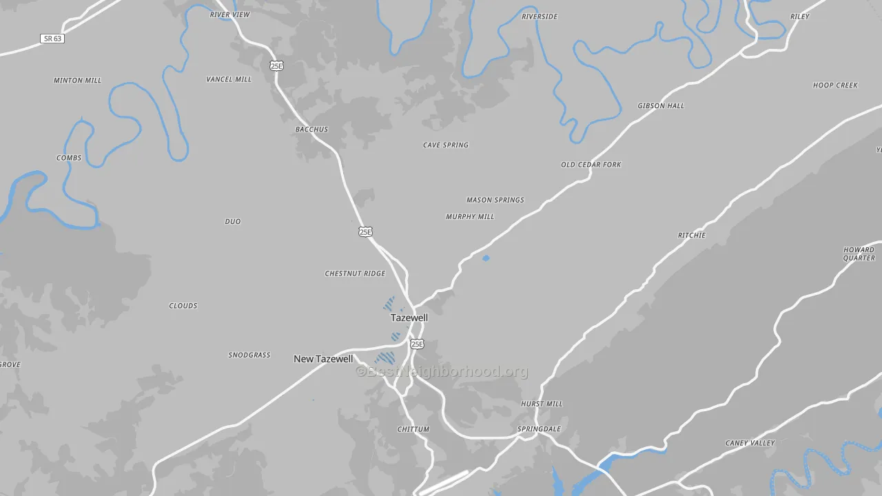 Transit Grade map of Tazewell, TN