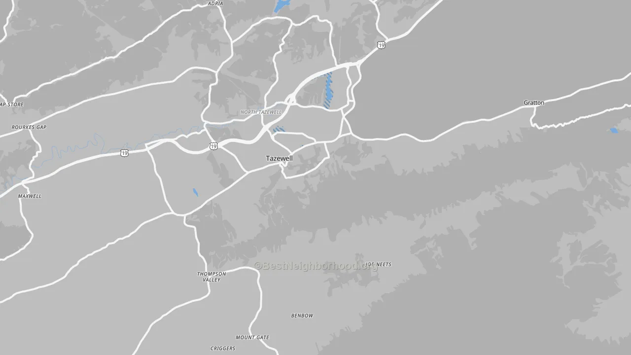 Transit Grade map of Tazewell, VA