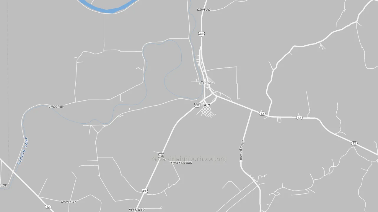 Transit Grade map of Tchula, MS