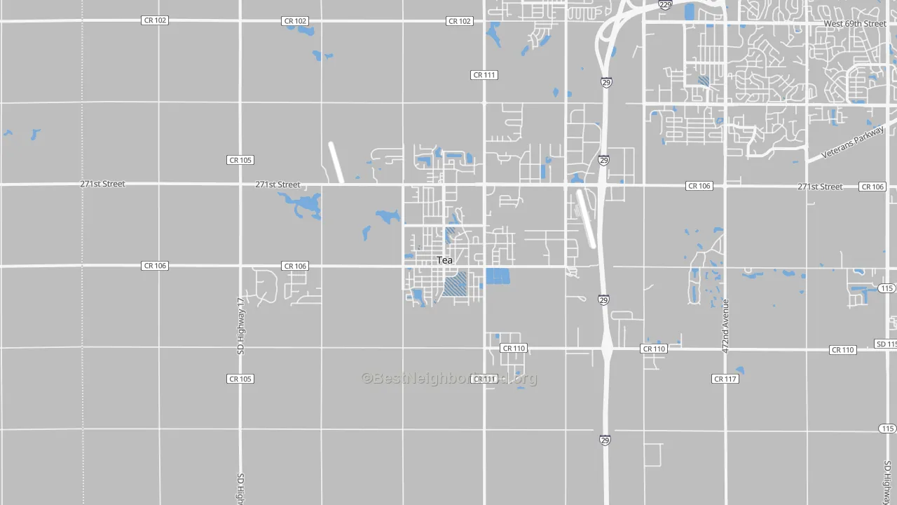 Transit Grade map of Tea, SD