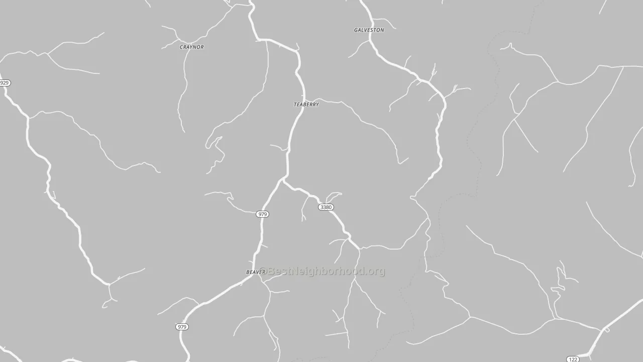 Transit Grade map of Teaberry, KY